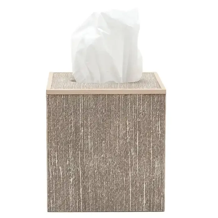 Bruges Faux Silk Tissue Box (Sand)