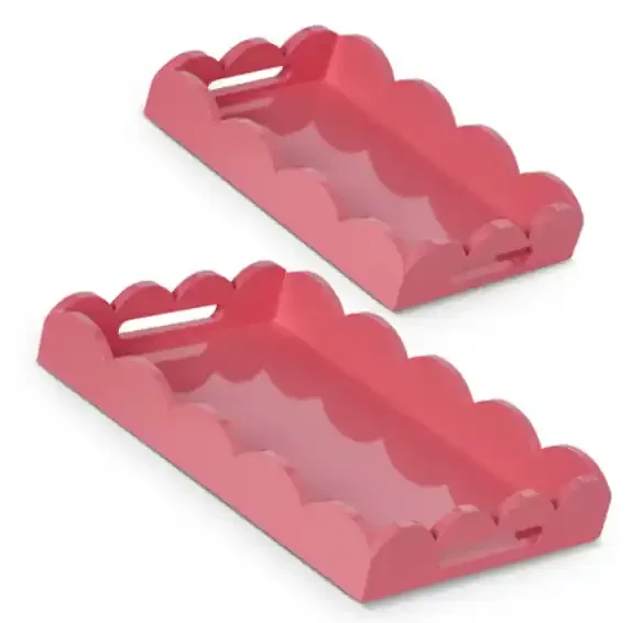 Bubblegum Scalloped Trays
