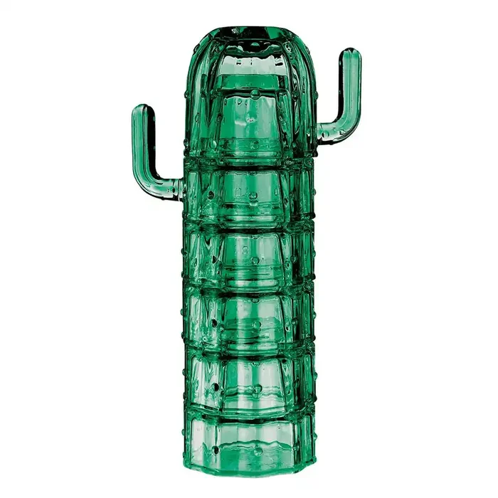 Cactus Glass Set of 6 Stackable Cocktail Glass Giftable Drinkware Set
