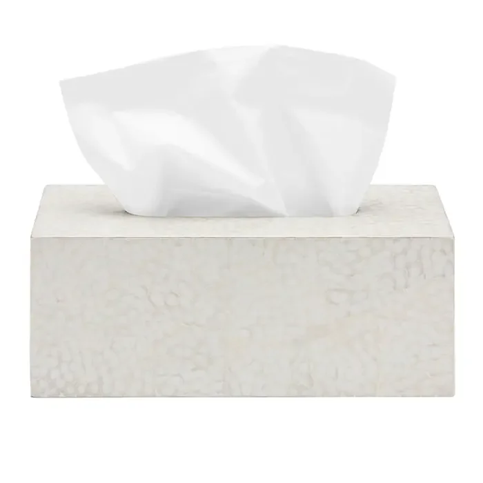 Callas Lacquered Eggshell Rectangular Tissue Box