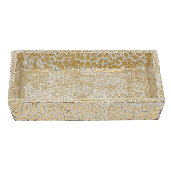 Callas Lacquered Soap Dish (Gold/White)