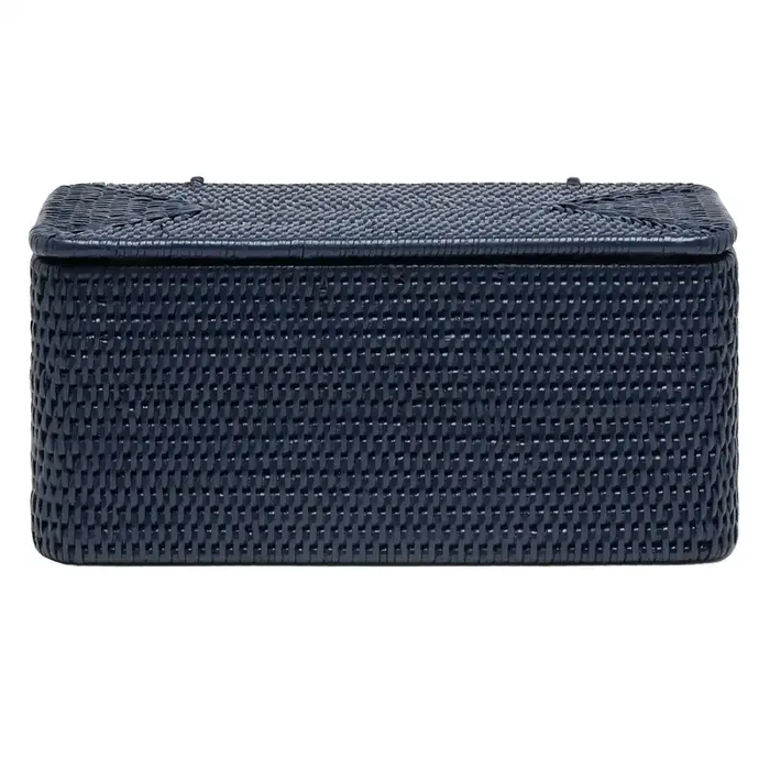 Camden Rattan Double Toilet Paper Holder (Midnight Blue)