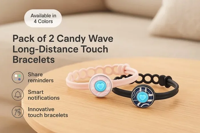Candy Wave Smart Watch Fitness Tracker – Long-Distance Touch, Health Monitoring, AMOLED Display, Heart Rate & Notifications