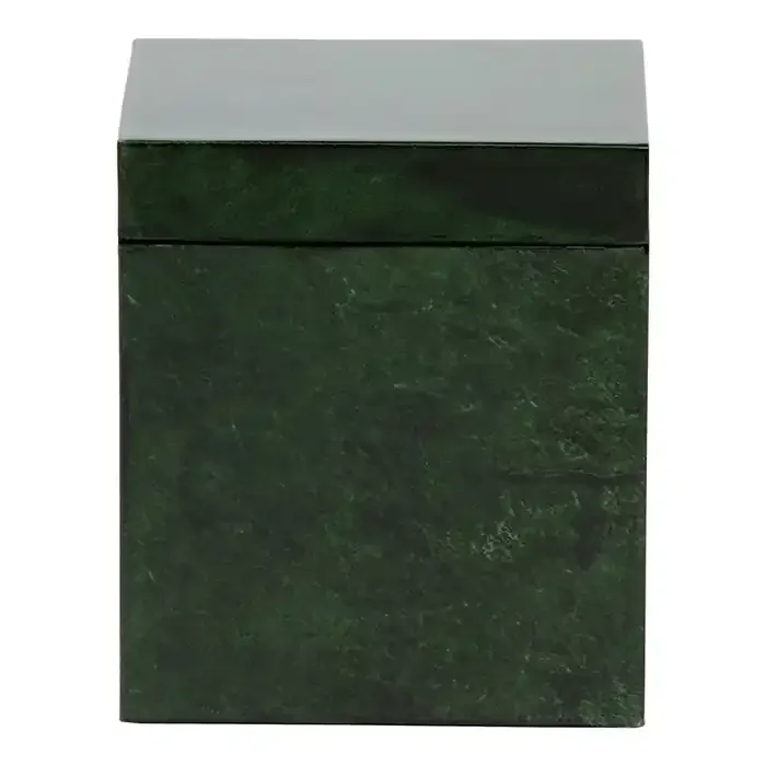 Carlow Faux Vellum Canister (Emerald Gloss)