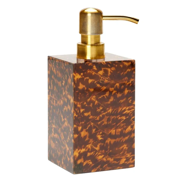 Carmel High-Gloss Faux Tortoise Soap Dispenser