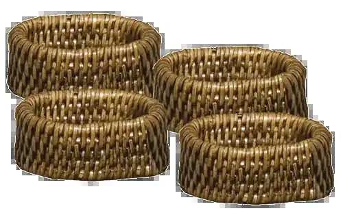 Caspari Rattan Napkin Rings