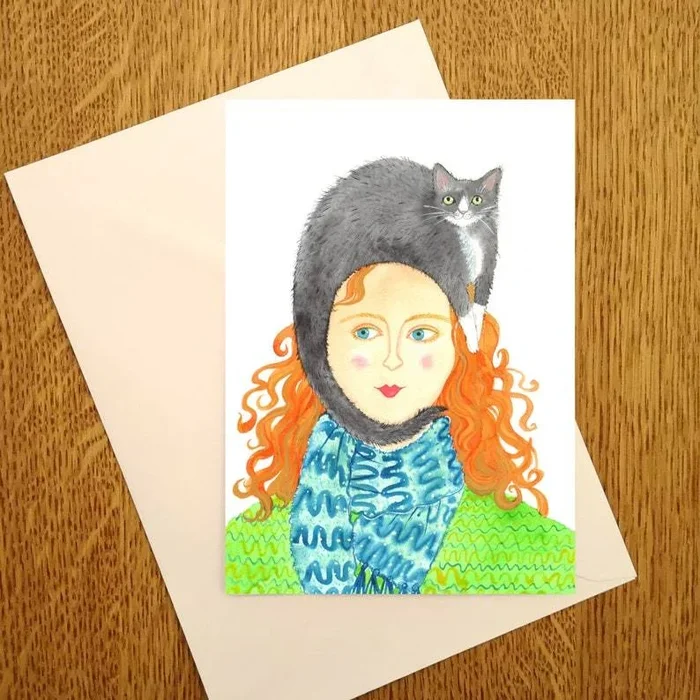 Cat Hat Greetings Card