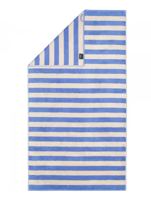 Cawo Lines Block Bath Towel – Capri Blue