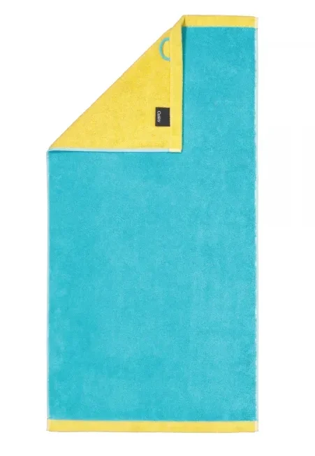 Cawo Splash Hand Towel – Turquoise & Yellow