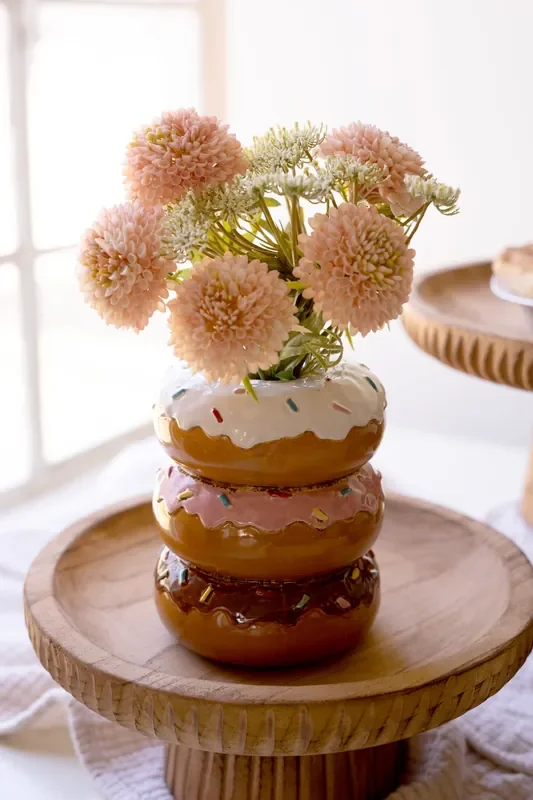 Ceramic Stacked Donut Vase