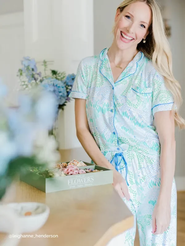 Charlotte Pants Set • Leopard Lounge Blue