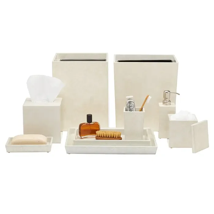 Charlotte White Burl Resin Bathroom Accessories