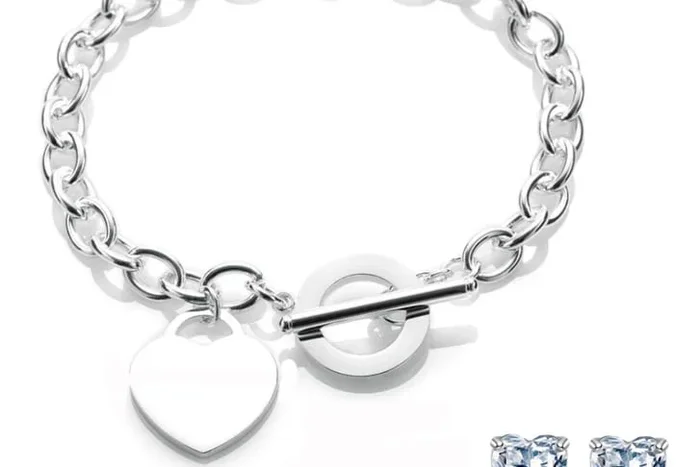 Charming Heart Charms Bracelet & Earrings Set