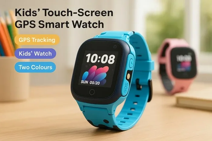 Charming Kids’ Touch-Screen GPS Smart Watch – Pink or Blue!