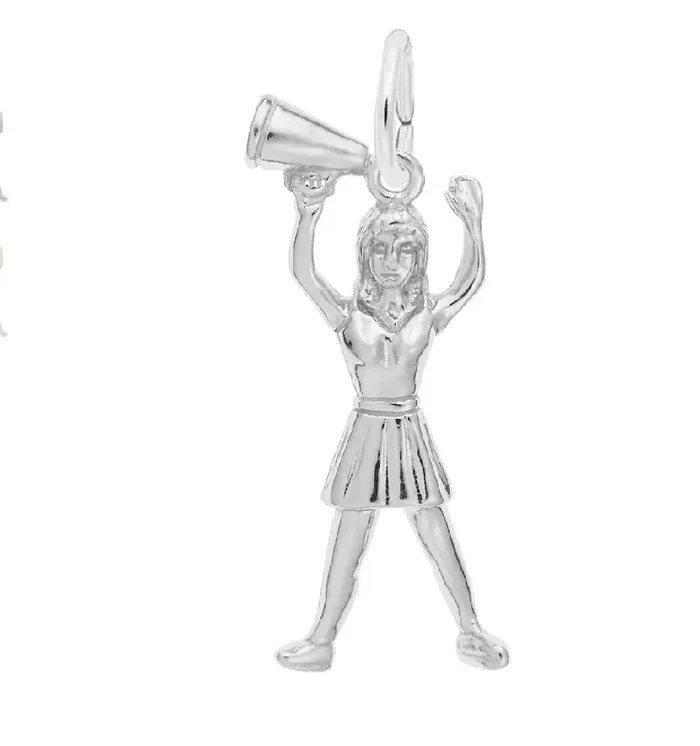 Cheerleader with Megaphone Charm Sterling Silver – Rembrandt Charms