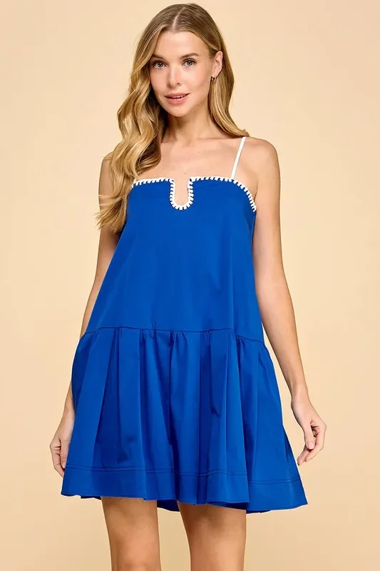 Chelsea Drop Waist Dress • Royal Blue