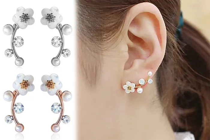 Chic Summer Daisy Climber Earrings – Two Gleaming Options!