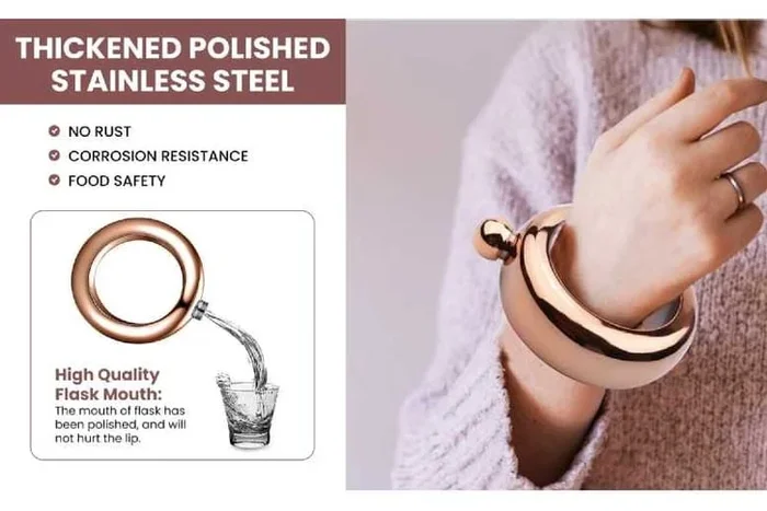 Chic Summer Rose Gold Hip Flask Bracelet Kit