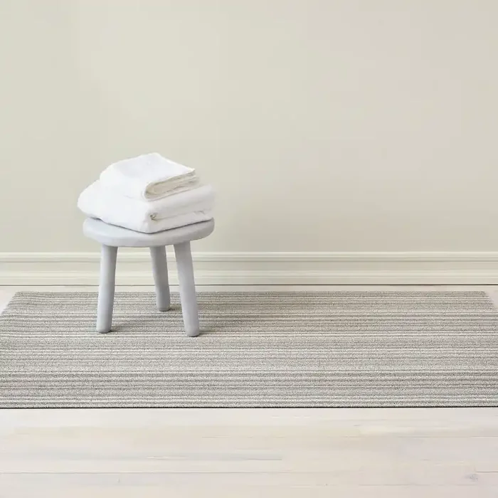 Chilewich Skinny Stripe Shag Floor Mat (Birch)