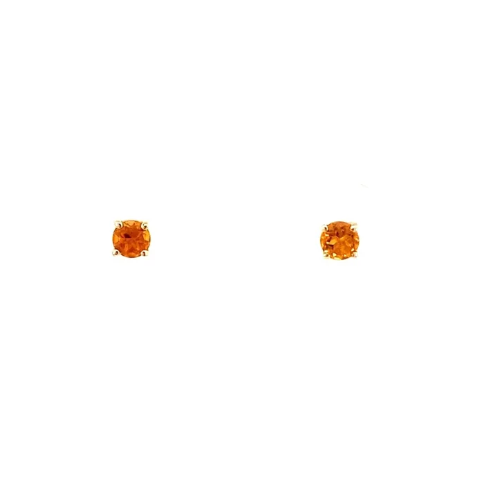 Citrine 3mm Studs 14kt Yellow Gold Earrings – Jabel