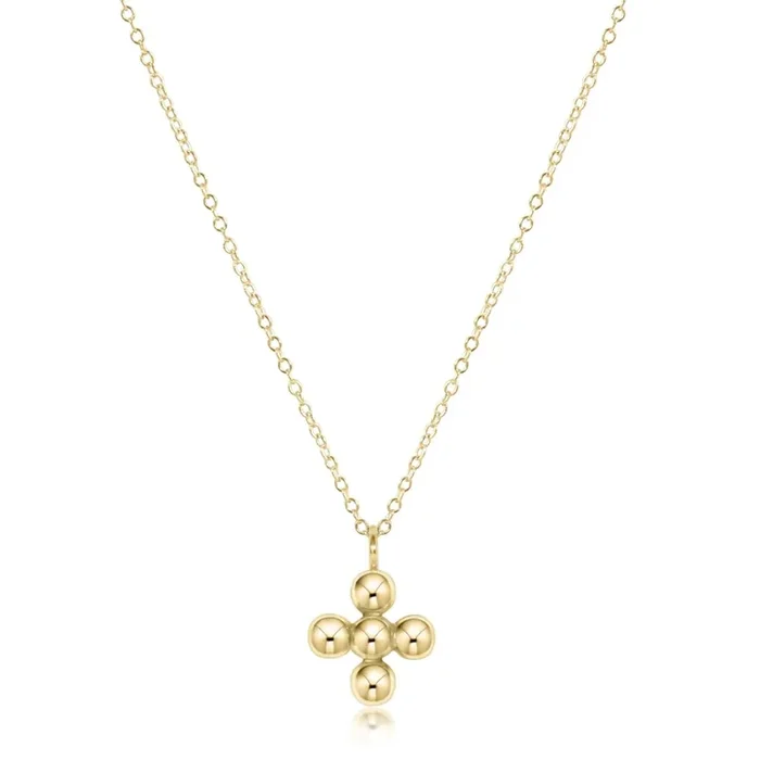 Classic Beaded Signature Cross 4mm Necklace