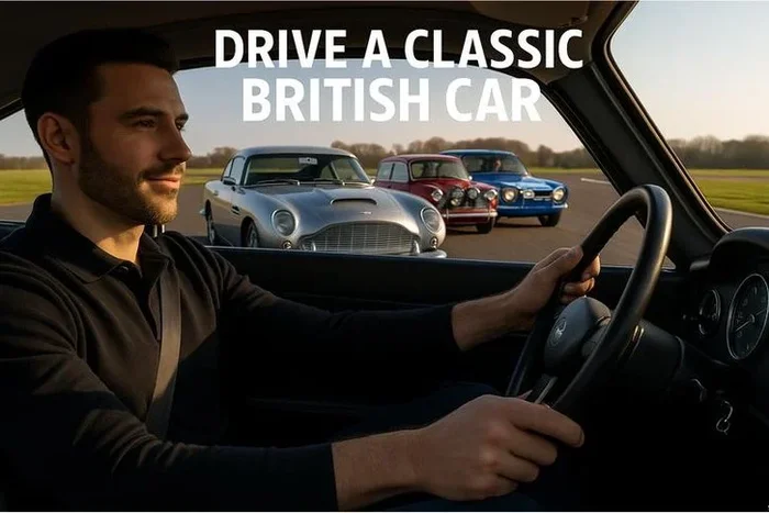 Classic British Car Driving Experience – 3, 6 or 9 Laps | Choice of Iconic Cars | Up to 30 UK Locations | Upgrades Available | Car Chase Heroes