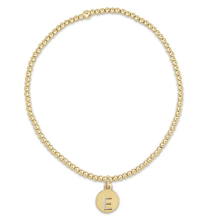 Classic Gold 2mm Bead Bracelet Respect Small Gold Disc – G – enewton