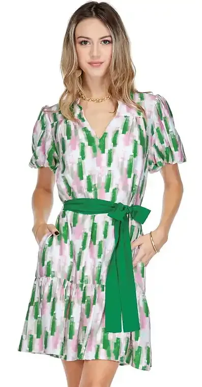 Collar Flounced Dress • Water Splash