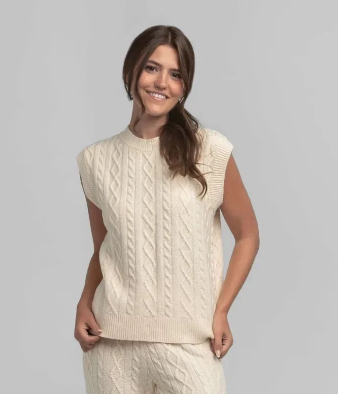 Comfy Cozy Sweater Vest – Parchment