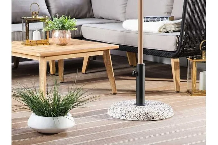 Concrete Parasol Base – Heavy-Duty Weather-Resistant Garden Stand, 21kg, Modern Round Design