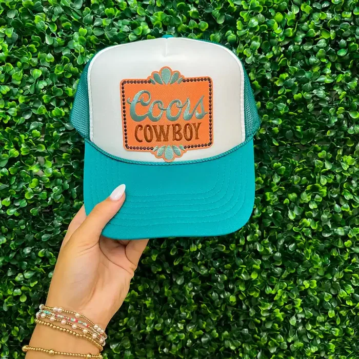 Coors Cowboy Puff Trucker Hat • Teal