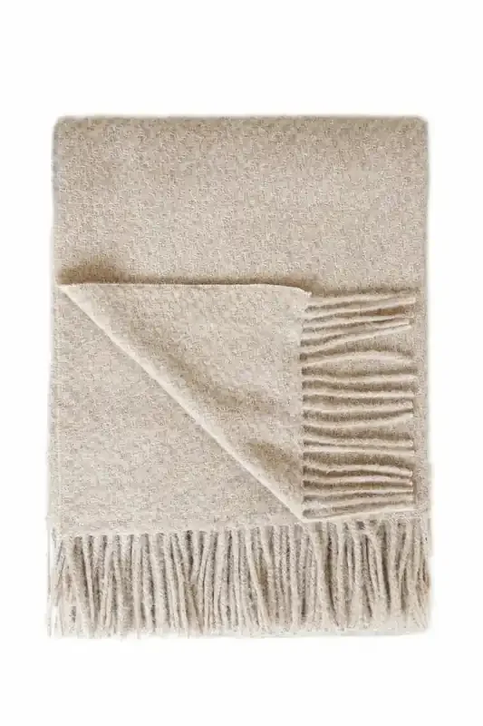 Cork Oatmeal Alpaca Wool Throw