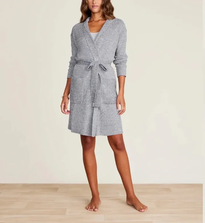 CozyChic Lite® Ribbed Robe – Dove Gray – Small/Medium – Barefoot Dreams