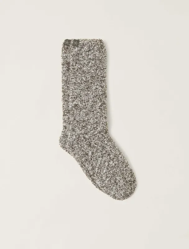 CozyChic® Heathered Socks – Olive Branch / White – S/M – Barefoot Dreams