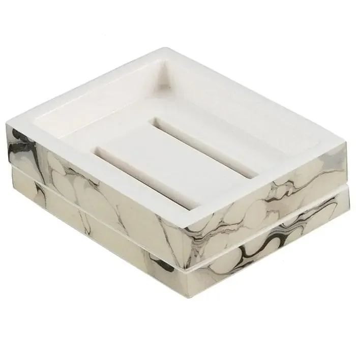 Cream Carrara Lacquer Soap Dish