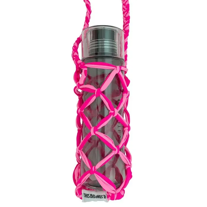 Cross Body Water Bottle Carrier In the Pink Hands Free Portable Bottle Holder Drinkware Accessories