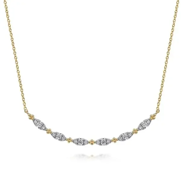 Curved Bar Diamond Necklace 14kt Yellow Gold – Gabriel & Co.