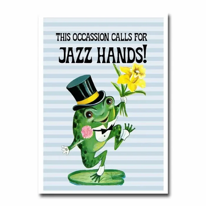 Cute Frog Jazz Hands Greeting Card 4.5″ x 6.25″