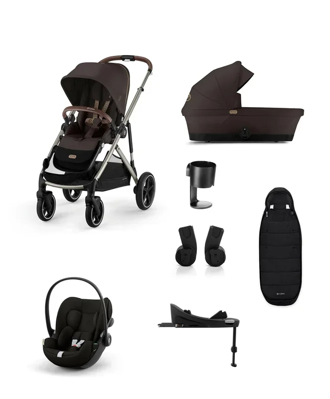 Cybex Gazelle S Pushchair Bundle With Cloud G i-Size Car Seat & Base (7 Pieces) – Chocolate Brown