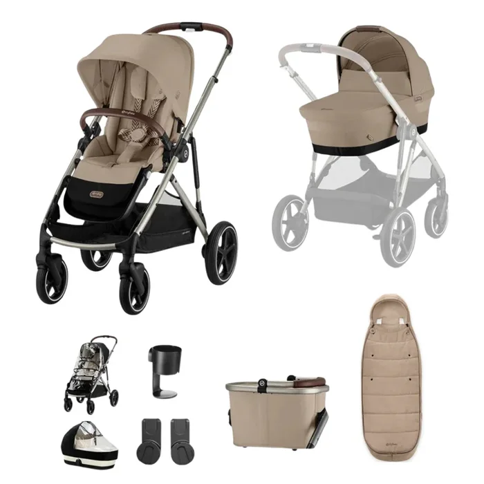 Cybex Gazelle S Pushchair Essentials Bundle – Almond Beige | Taupe