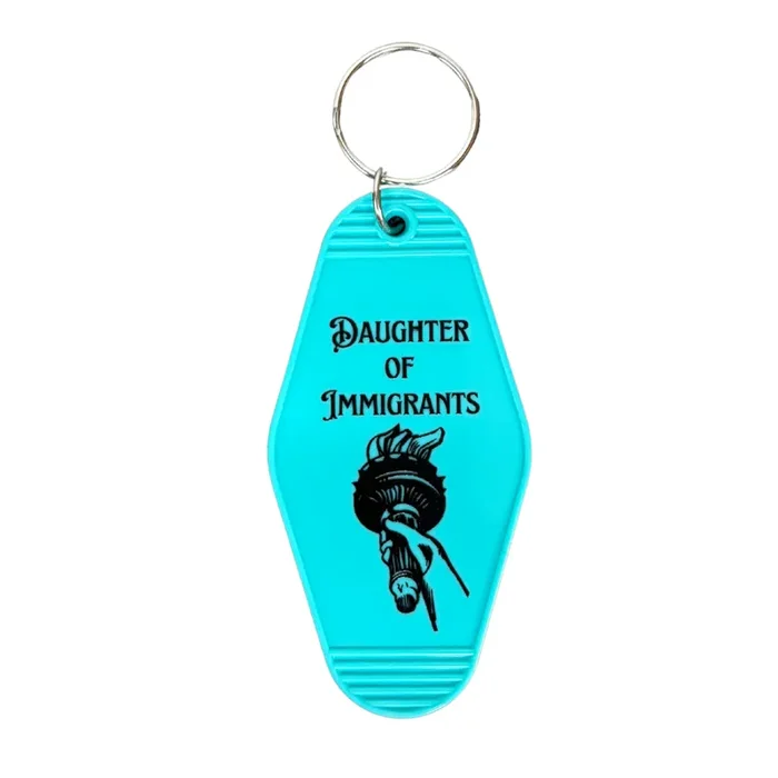 Daughter Of Immigrants Motel Style Keychain