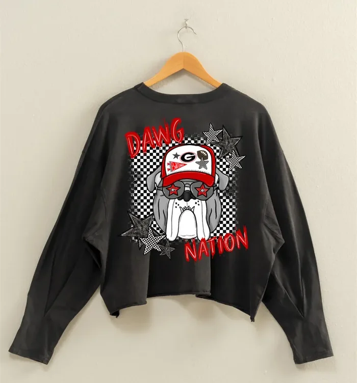 Dawg Nation Georgia Long Sleeve Tee • Black