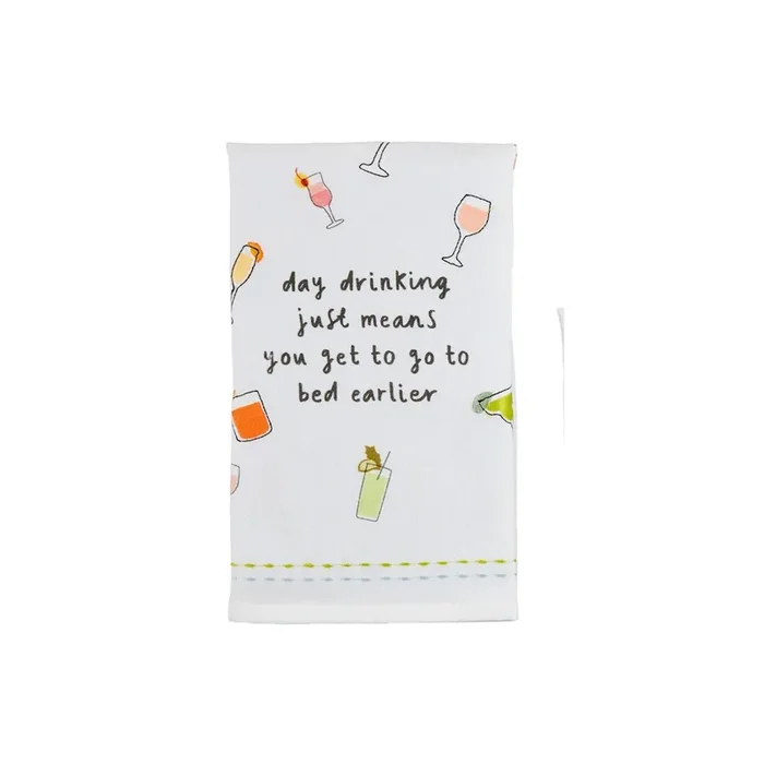 Day Drink Embroidered Hand Towel