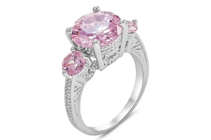 Dazzling Pink Cubic Zirconia Sparkle Ring