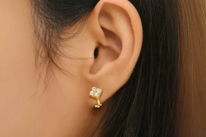 Dazzling Radiant Crystal Gold Square Clip-On Earrings