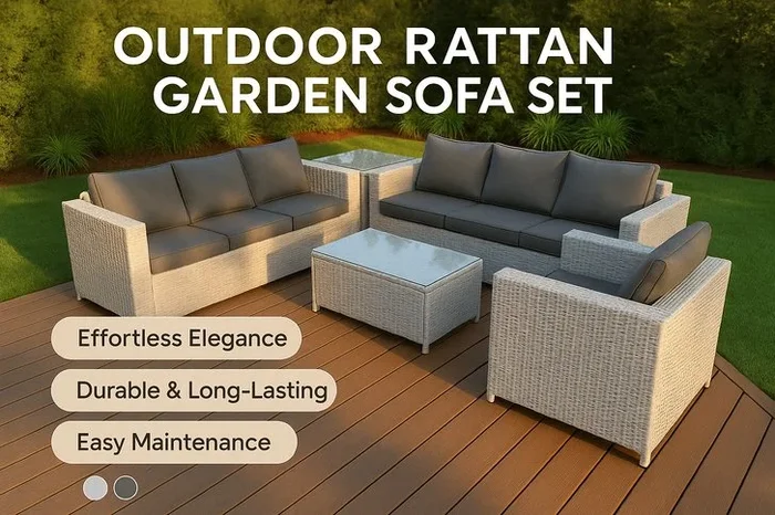 Deluxe Outdoor Rattan Garden Sofa Set – Unleash Your Backyard’s Potential!