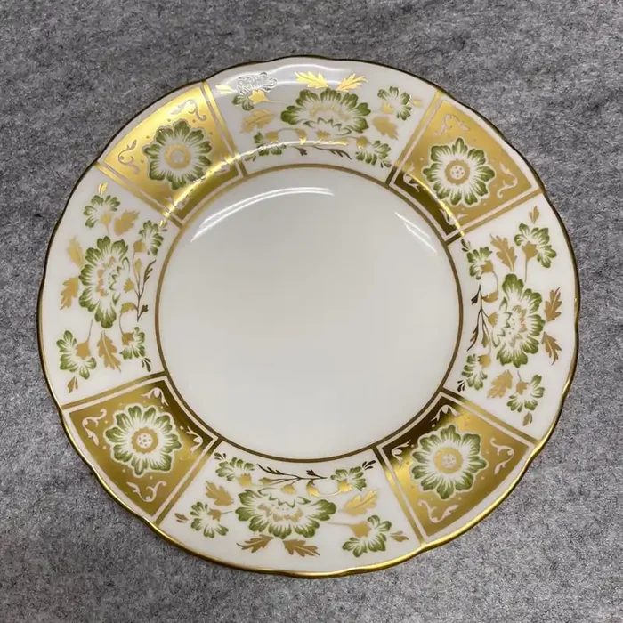 Derby Panel Green bread & butter plate- Royal Crown Derby