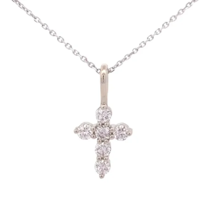 Diamond Cross Necklace 14k White Gold – Gaines Jewelers Exclusive