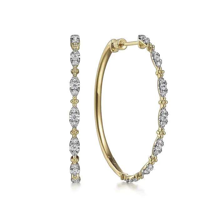 Diamond hoop earrings 40mm 0.59ctw – Gabriel & Co.