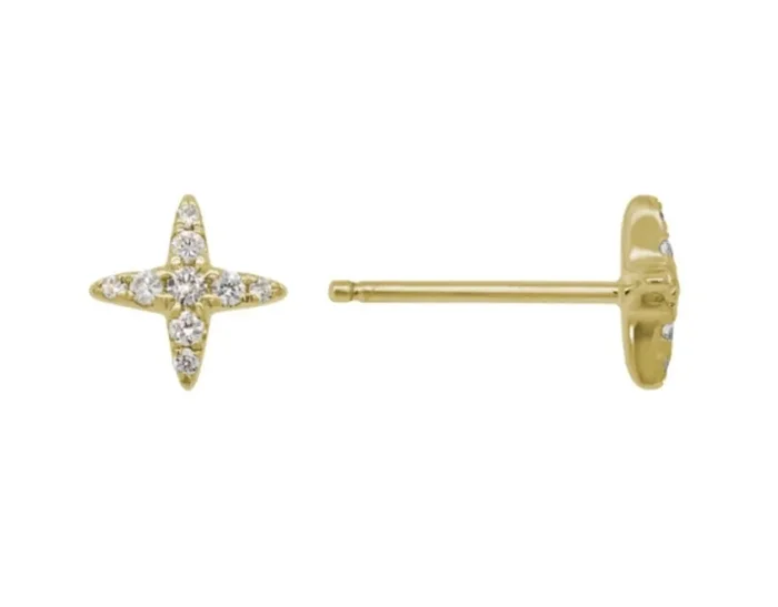 Diamond X stud earrings 14kt yellow gold by Gabriel